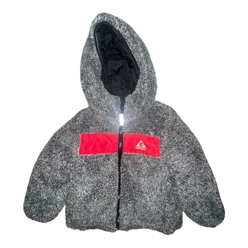 Gerry Toddler Boys Red Black & Gray Reversible Coat 3T EUC